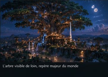 The world tree at night, seen from afar